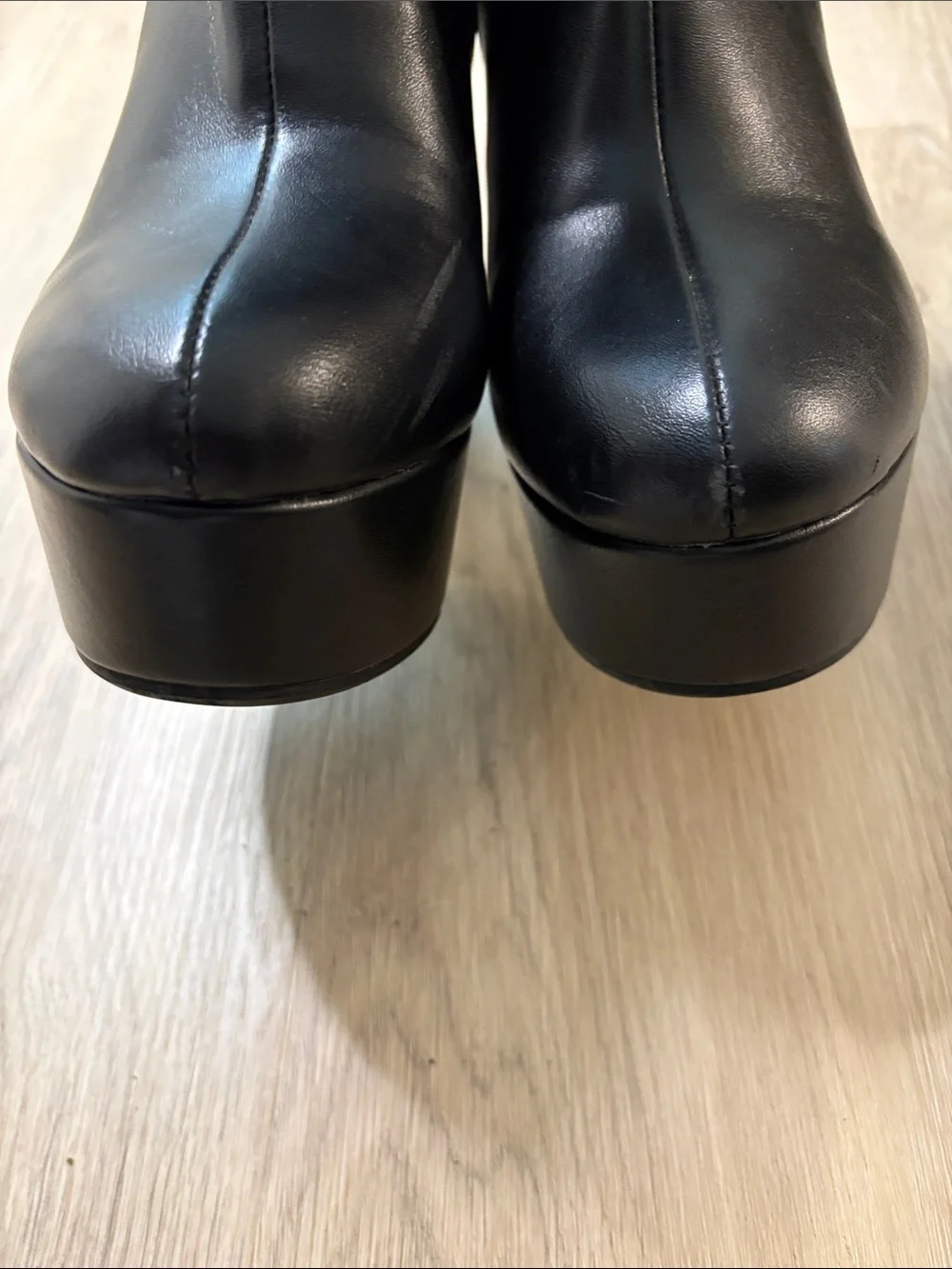 Azalea Wang dolls kill Black Platform Boots Rhinestone Flame Detail 7.5 flashy